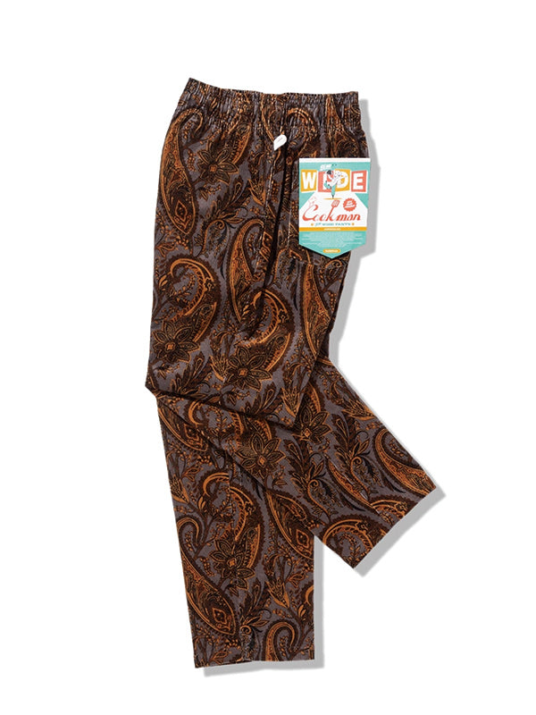 Cookman クックマン シェフパンツ Chef Pants Semiwide Corduroy Paisley Brown