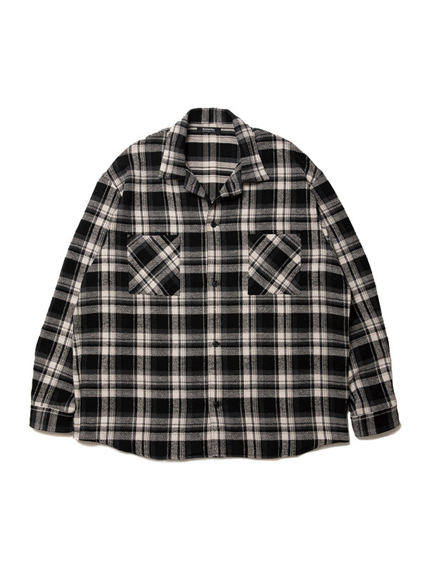 【FINAL WINTER SALE】ROTTWEILER ロットワイラー R9 CHECK OPENCOLLAR SHIRT - BLACK -