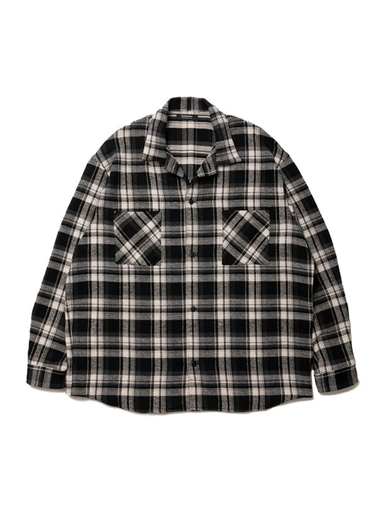 【WINTER SALE】ROTTWEILER ロットワイラー R9 CHECK OPENCOLLAR SHIRT - BLACK -