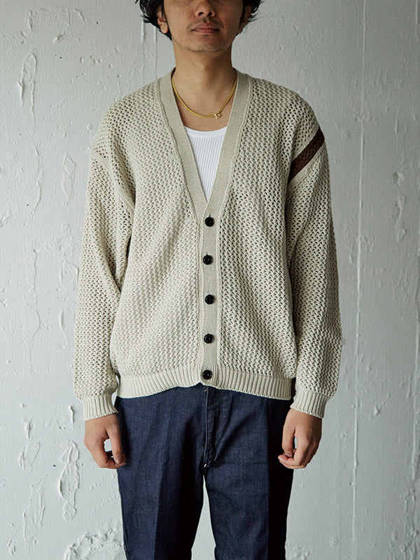 [Featured in OCEANS] AS STANDARD x MAKE YARN Mesh Knit Cardigan Beige