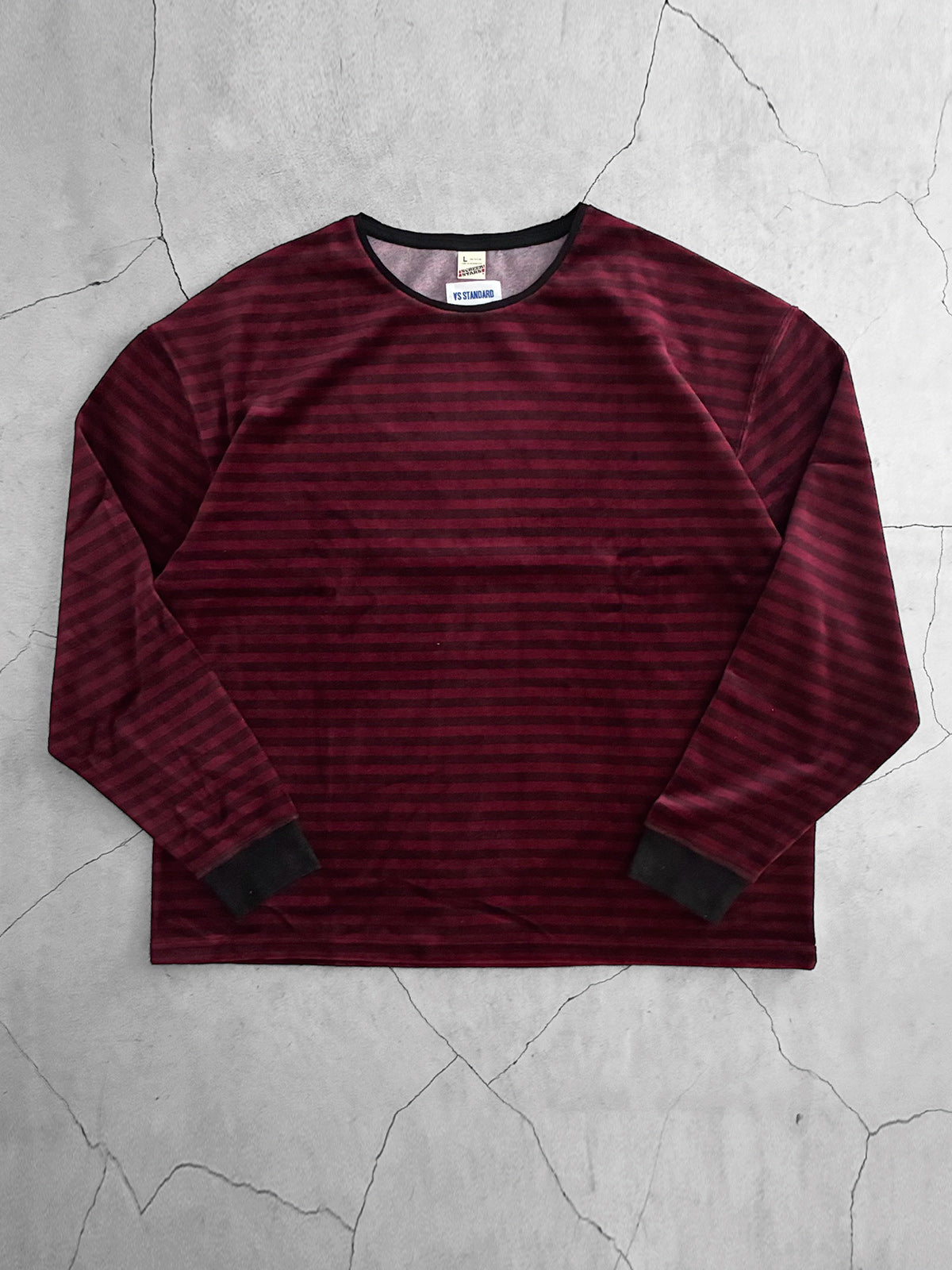 AS STANDARD X SCREEN STARS アズスタンダード x スクリーンスターズ  VELOUR BORDER LS/TEE - BURGUNDY -