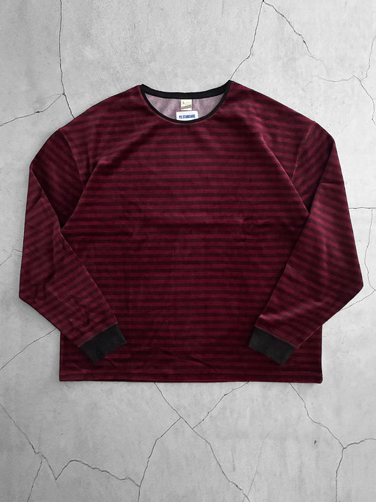 AS STANDARD X SCREEN STARS アズスタンダード x スクリーンスターズ  VELOUR BORDER LS/TEE - BURGUNDY -