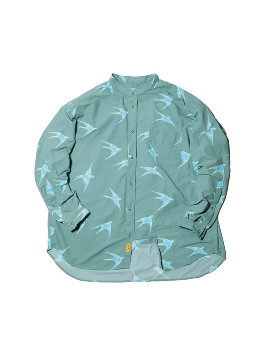 NATAL DESIGN ネイタル デザイン HOME BOUND BANDCOLLAR SHIRTS - ASH MINT -