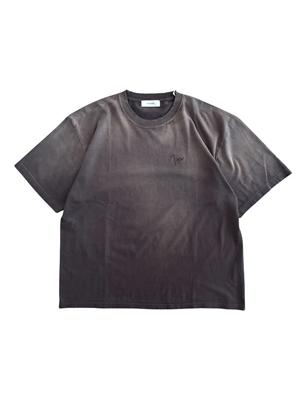 THE JEAN PIERRE ジャン・ピエール Signature Pigmentdye Grunge Destroy SS TEE - FADE BLACK -