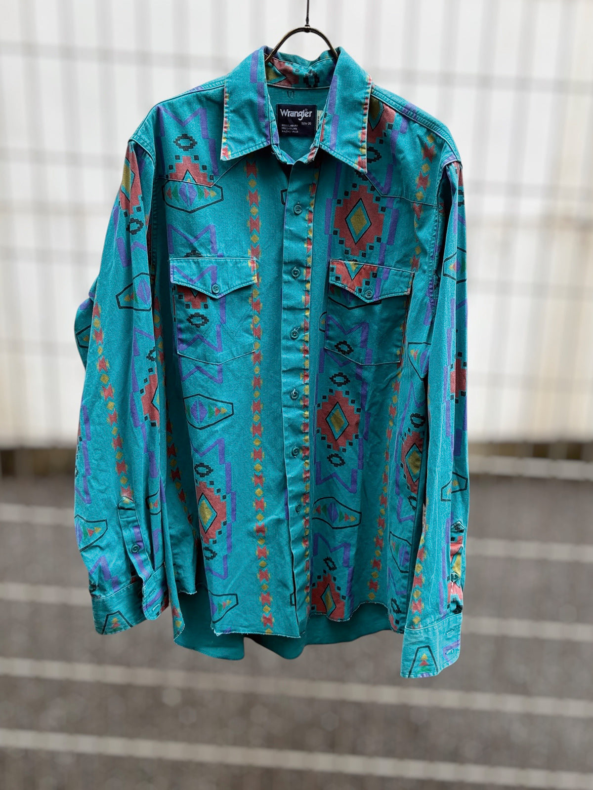 USED COLLECTION ユーズドコレクション vintage wrangler shirt - BLUE GREEN -