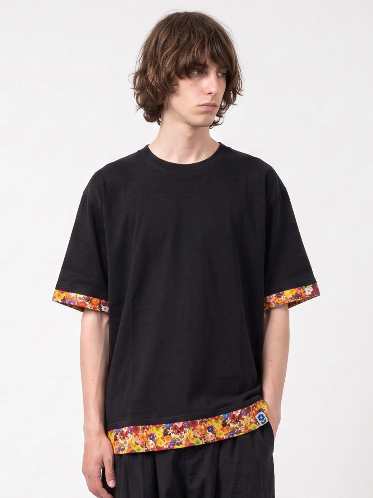rehacer レアセル Flower Layered Wide CS - BLACK -