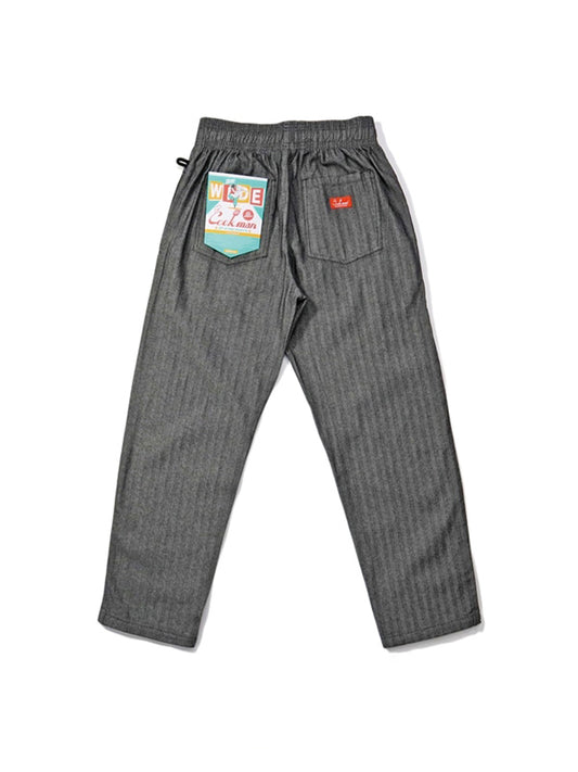 Cookman クックマン シェフパンツ Chef Pants Semiwide Herringbone Denim Light Black