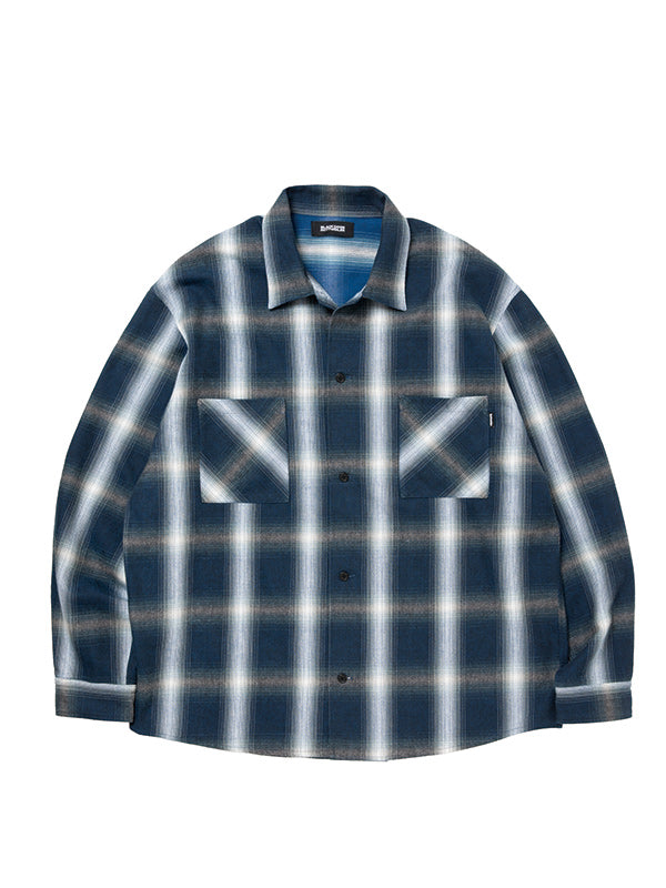 ROTTWEILER ロットワイラー R9 OMBRE CHECK SHIRT - BLUE -