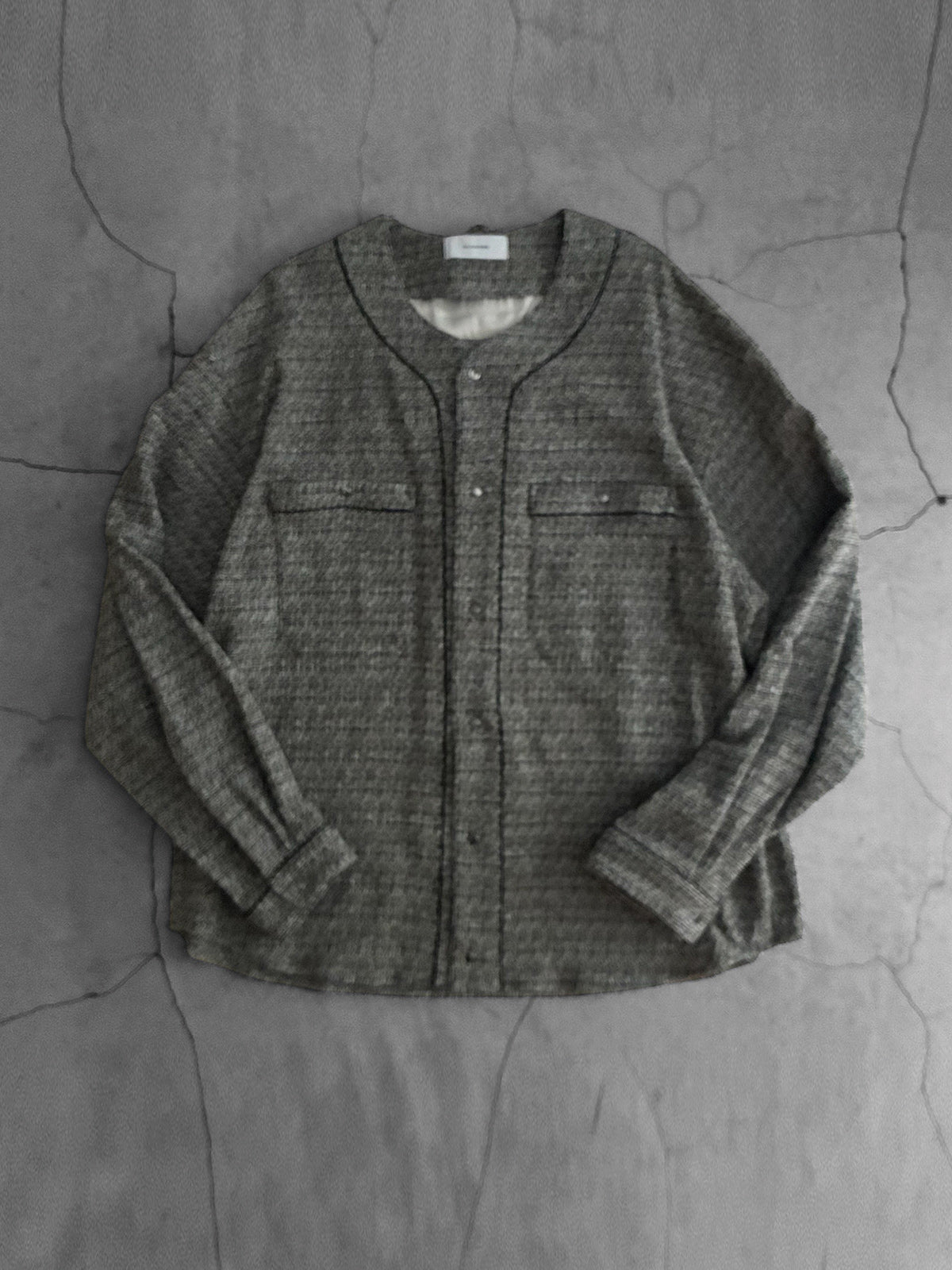 THE JEAN PIERRE ジャン・ピエール Tweed Baseball Shirt  - GRAY -