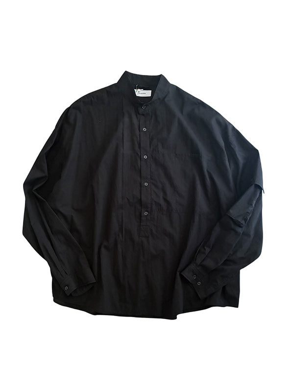 THE JEAN PIERRE ジャン・ピエール Super Fine Cotton Tech Pullover Shitrt - BLACK -