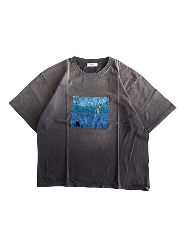 THE JEAN PIERRE ジャン・ピエール Pigment PHOTO EMB SS TEE - FADE BLACK -