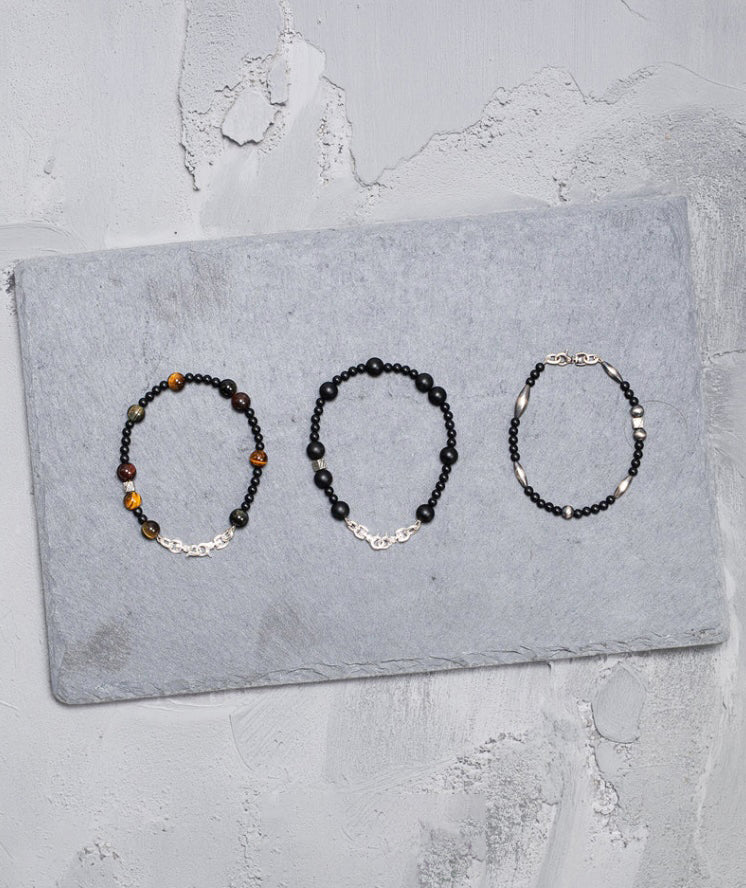 NarrativePlatoon ナラティヴプラトゥーン Macro Micro Tyger's eye & Onyx Bracelet