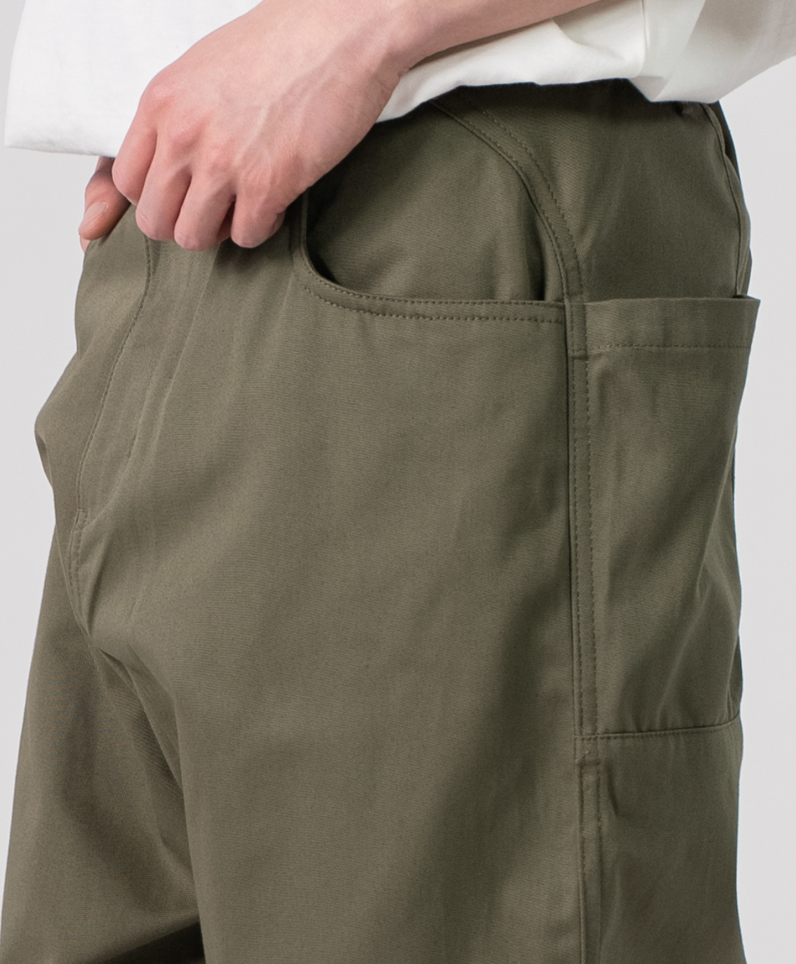 rehacer レアセル Side Pocket Tapered Washed Pants - OLIVE -