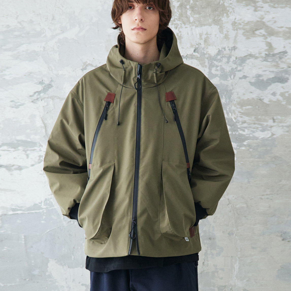 rehacer レアセル 3Layer Hooded Padding Jacket - KHAKI -