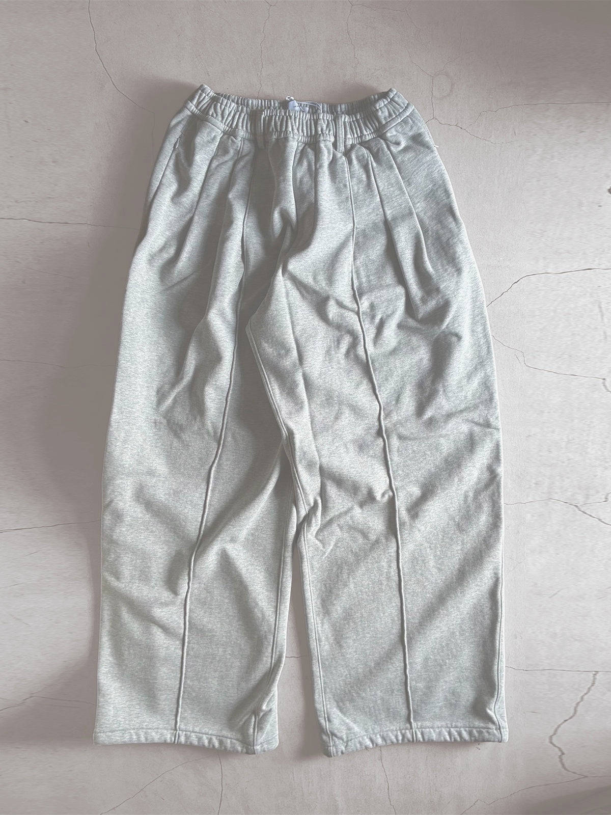 THE JEAN PIERRE ジャン・ピエール 3 Tuck Sweat Wide Trouser  -  GREY -