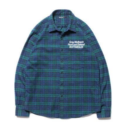 ROTTWEILER ロットワイラー Check Regular Collar LS Shirt - NAVY -