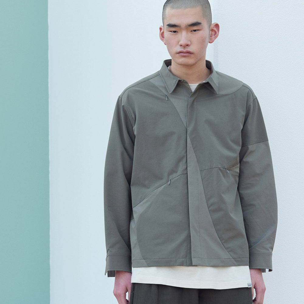 rehacer レアセル Panel Tech Shirt Jacket - KHAKI -