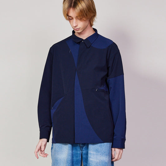 rehacer レアセル Panel Tech Shirt Jacket - NAVY-