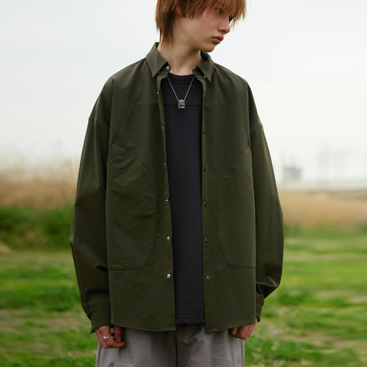 rehacer レアセル Tech Shirt Jacket - KHAKI -