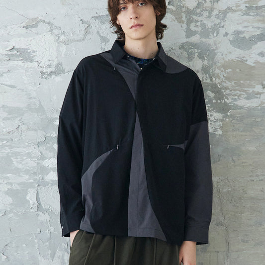 rehacer レアセル Panel Tech Shirt Jacket - BLACK -